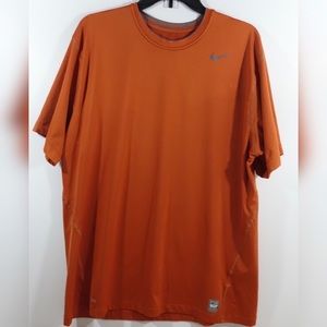 Orange Nike Pro Combat Dri Fit Shirt XXL
